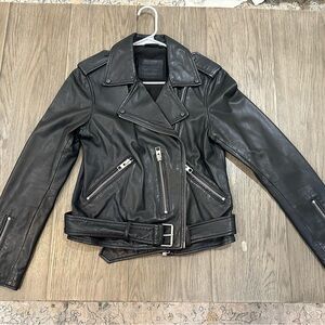 All Saints Black Leather jacket Balfern moto